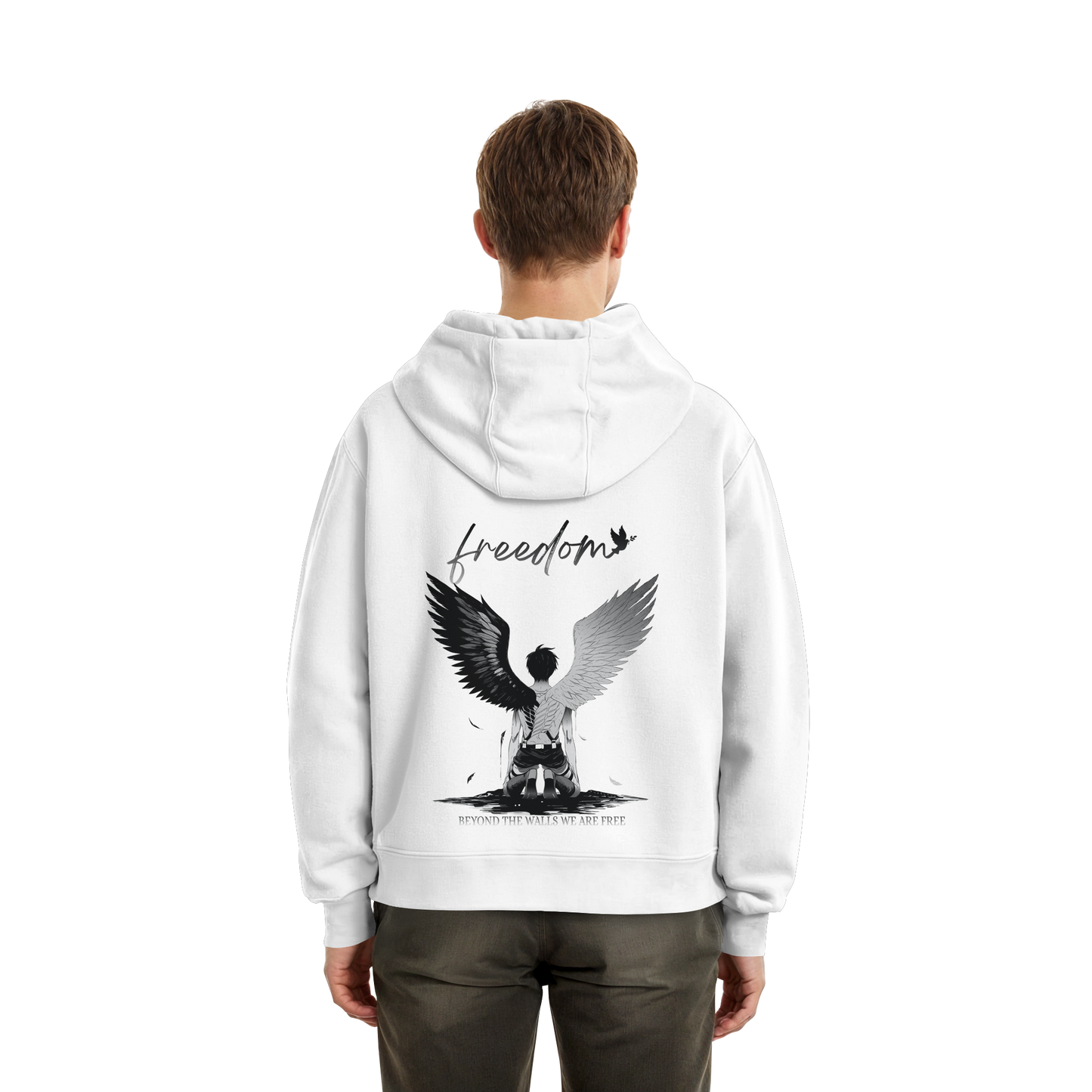 "Freedom" Back Fluffy Boxcut Hoodie