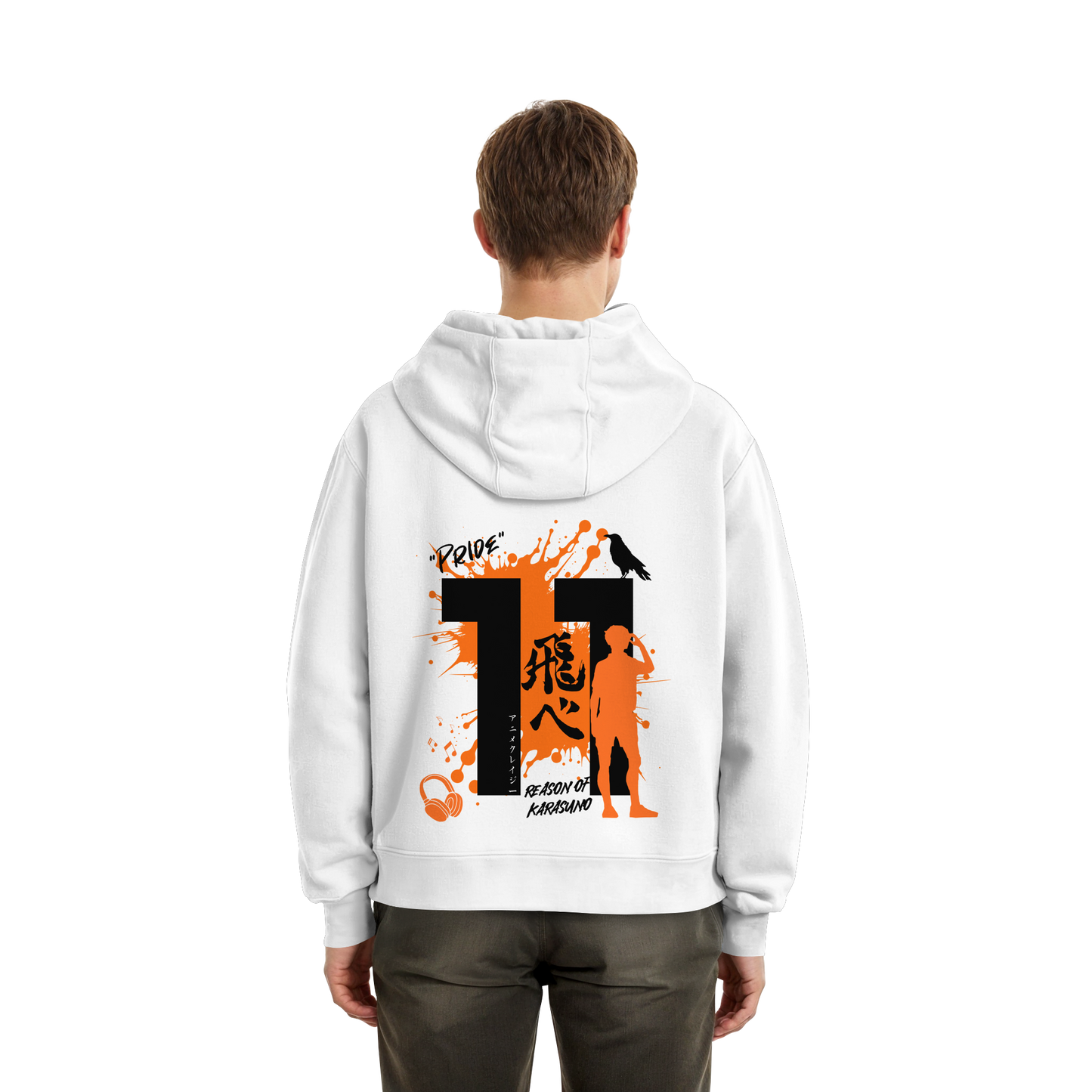 "Pride" Back White Fluffy Boxcut Hoodie