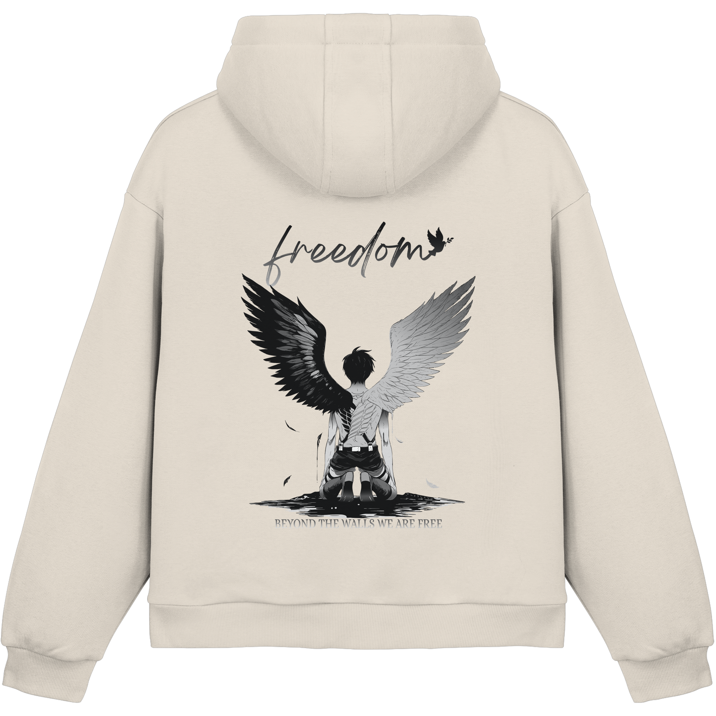 "Freedom" Back Fluffy Boxcut Hoodie