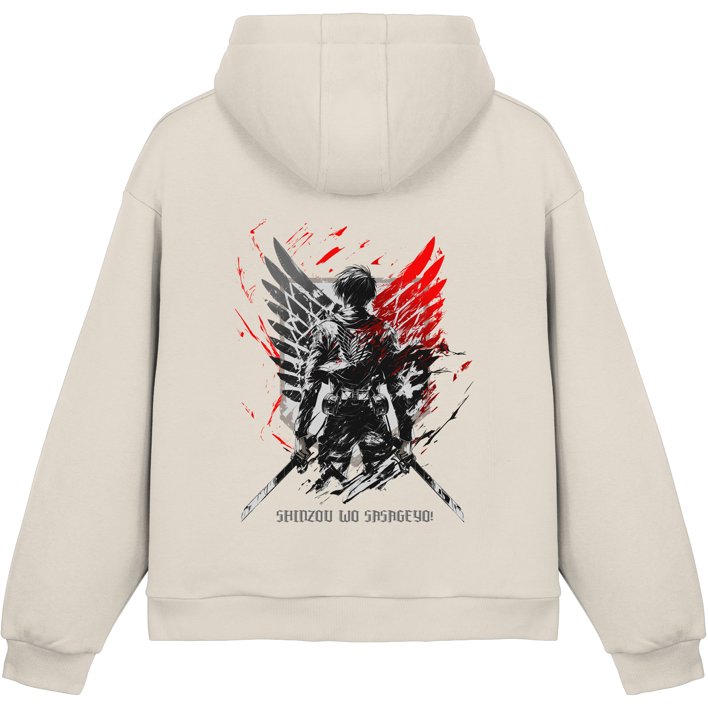 "Wings of Resolve" Back Fluffy Boxcut Hoodie
