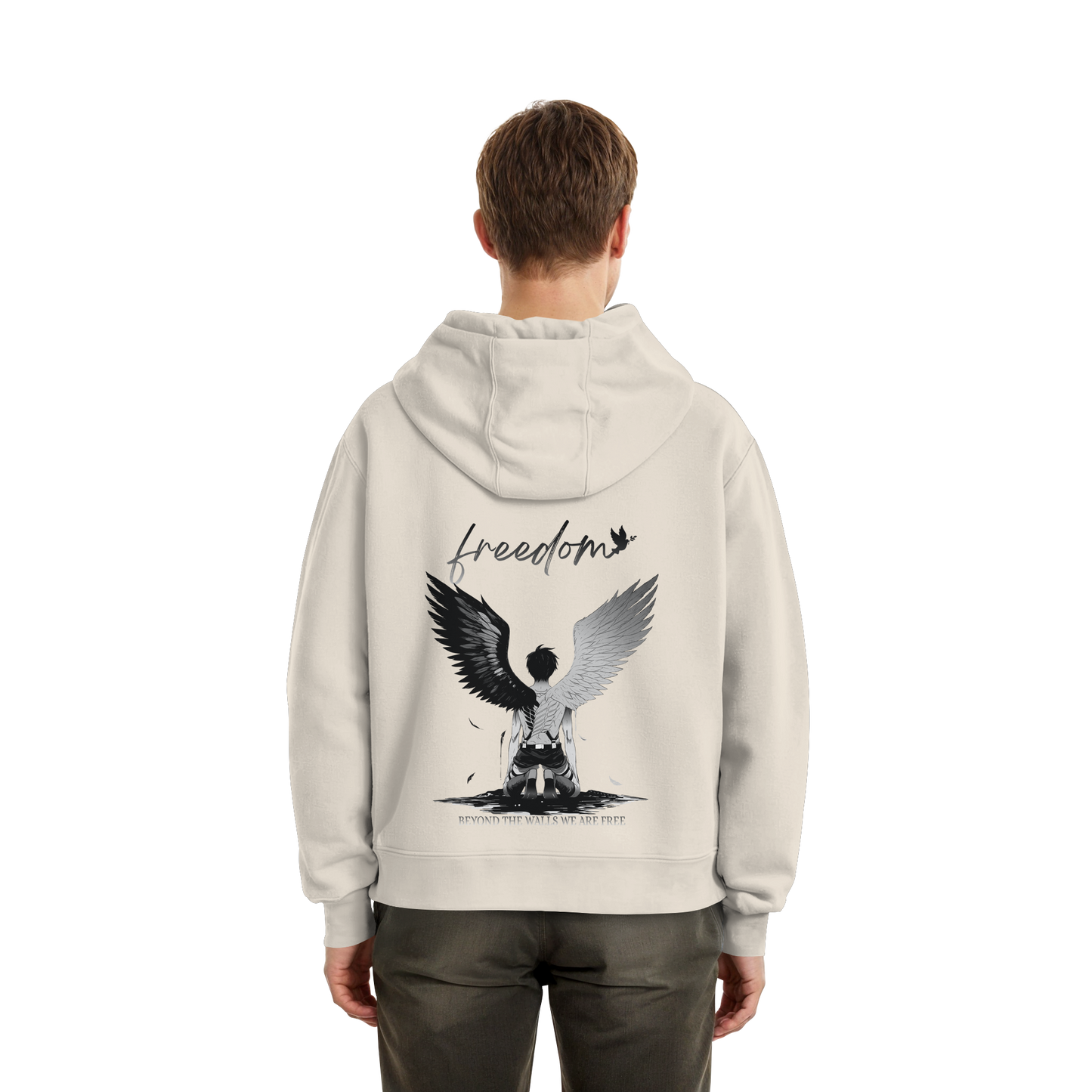 "Freedom" Back Fluffy Boxcut Hoodie