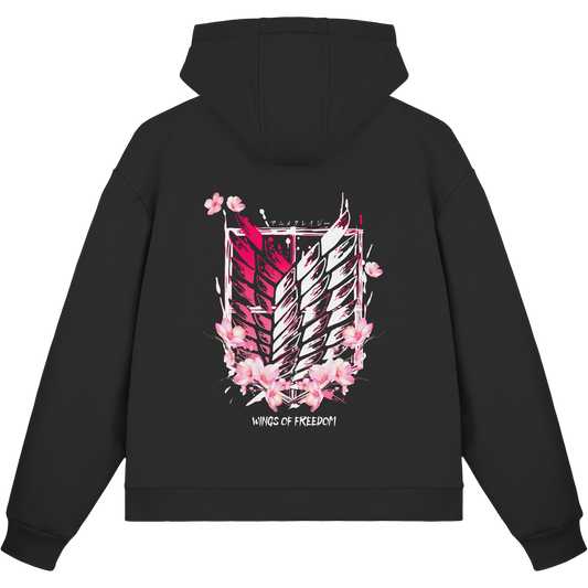 "Petals of Liberation“ Back Fluffy Boxcut Zipper