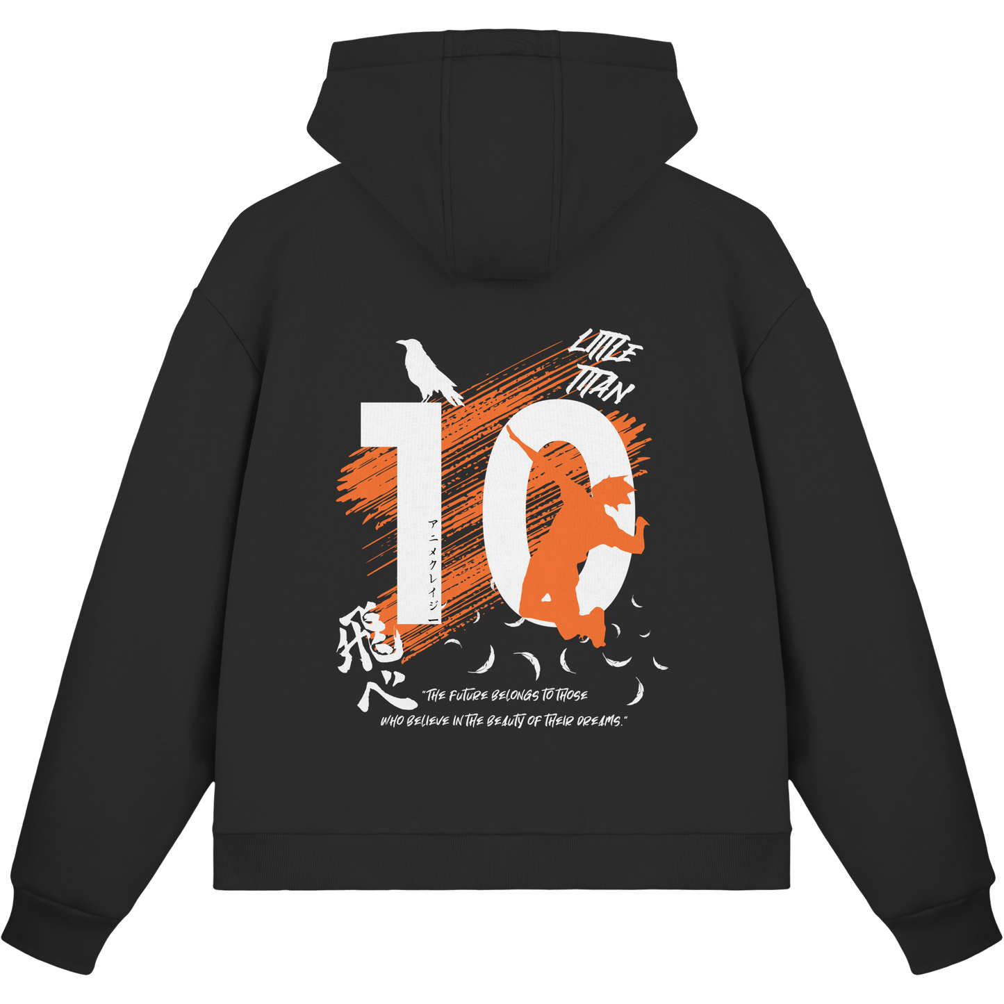 "Little Titan" Black Fluffy Boxcut Zipper