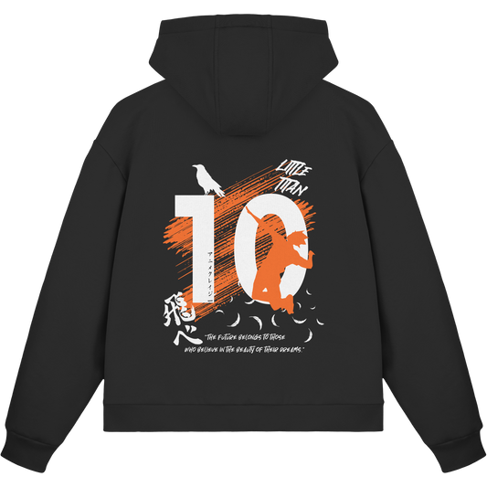 "Little Titan" Black Fluffy Boxcut Zipper