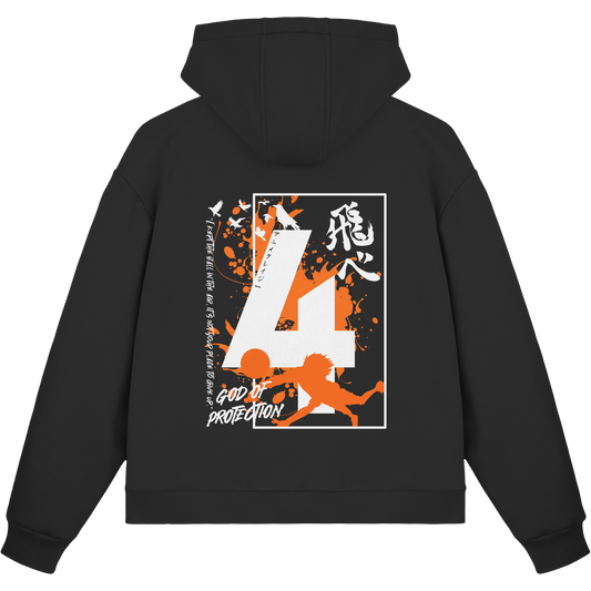 "God Of Protection" Black Fluffy Boxcut Zipper