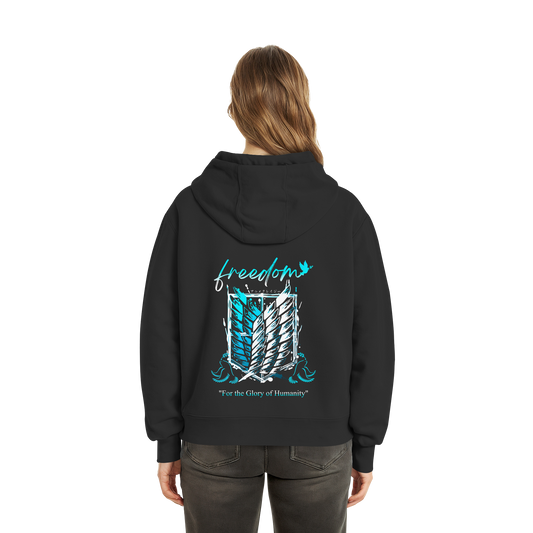 "Blue Rebellion - Wings Of Hope" Back Fluffy Boxcut Zipper