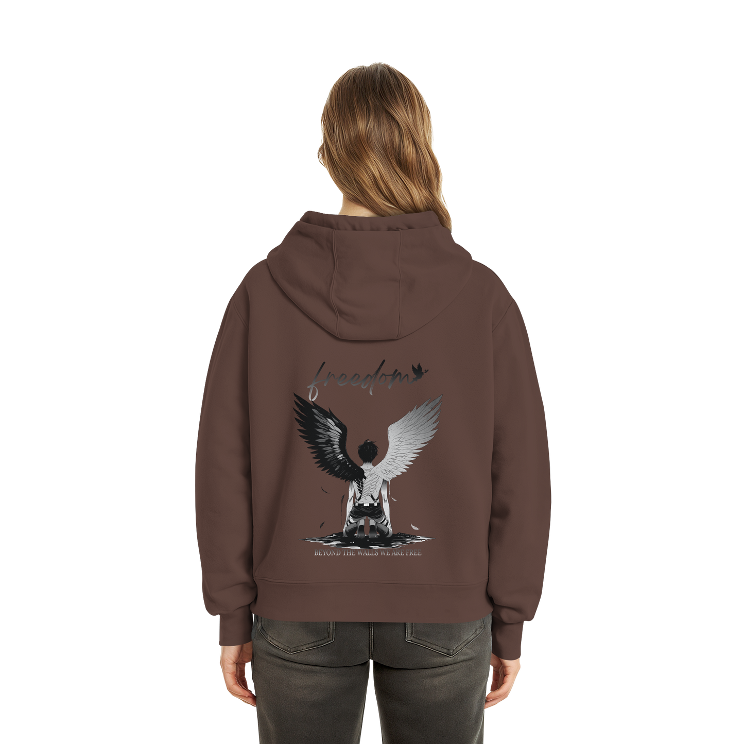 "Freedom" Back Fluffy Boxcut Zipper