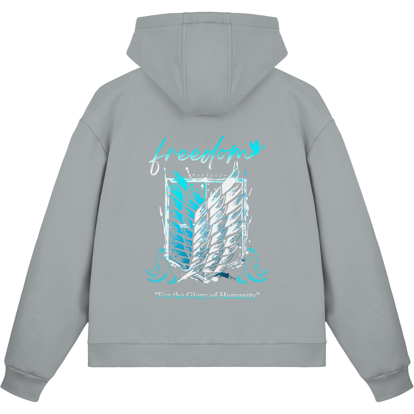 "Blue Rebellion - Wings Of Hope" Back Fluffy Boxcut Zipper