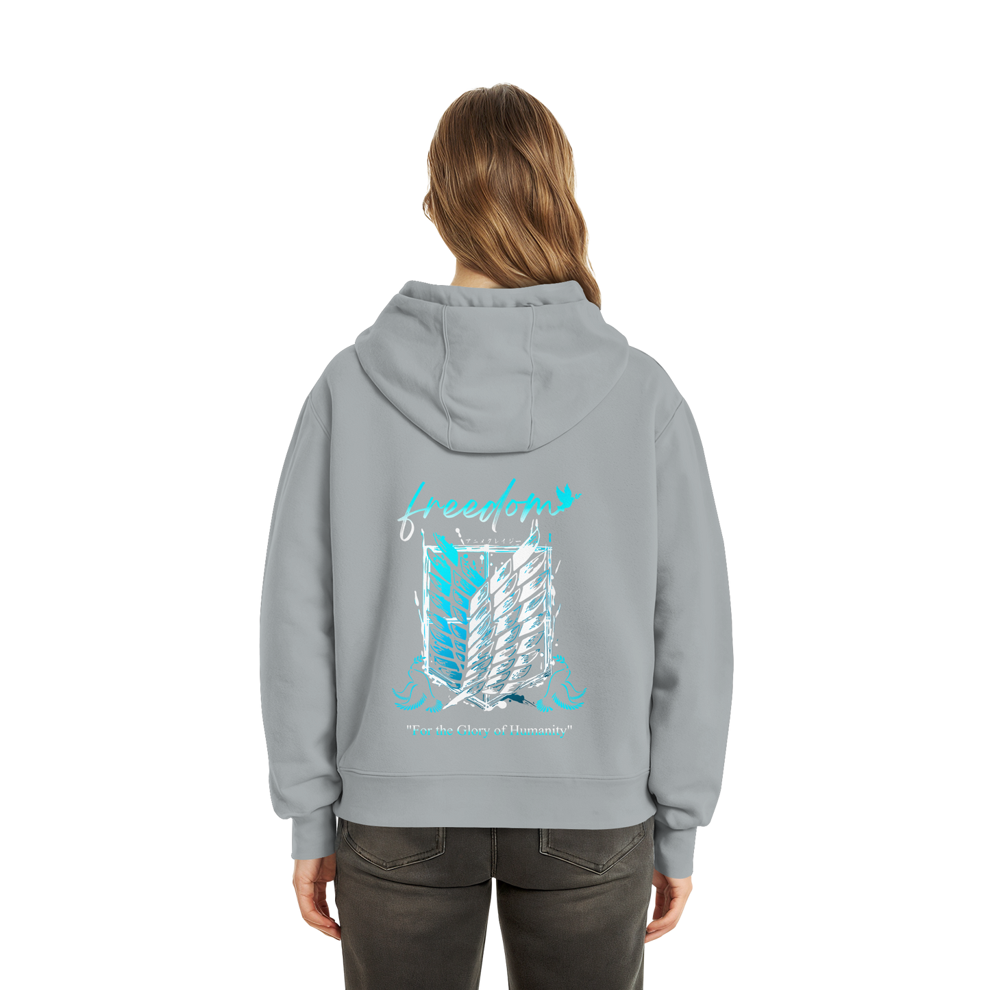 "Blue Rebellion - Wings Of Hope" Back Fluffy Boxcut Zipper