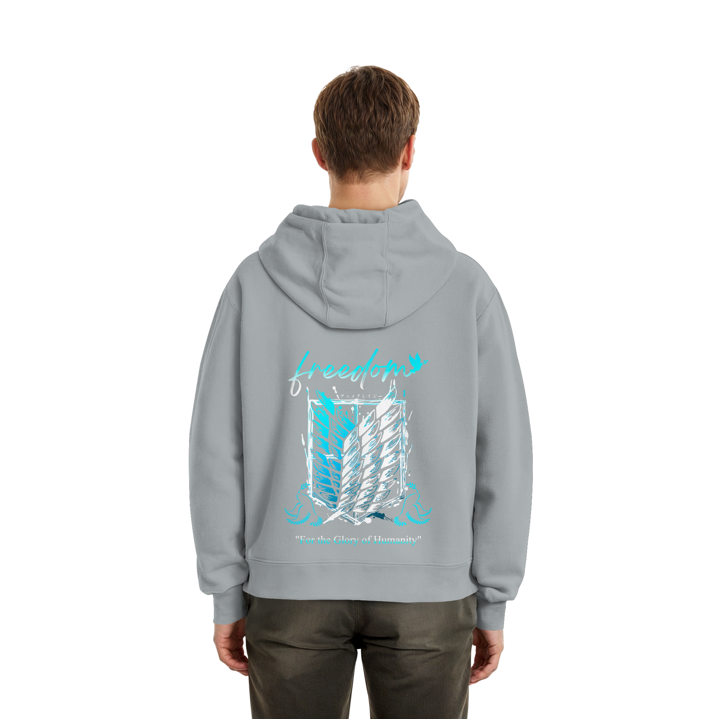 "Blue Rebellion - Wings Of Hope" Back Fluffy Boxcut Zipper