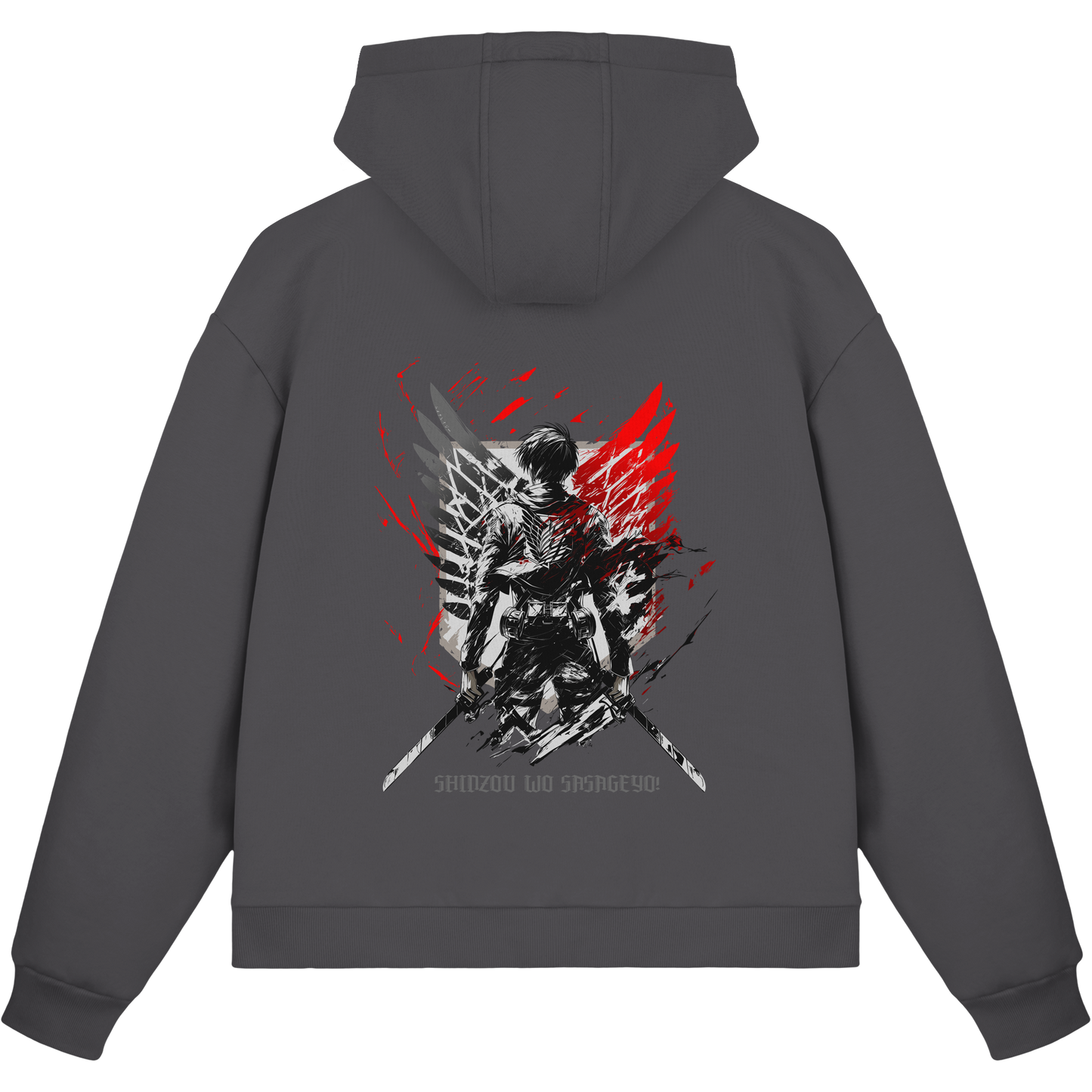 "Wings of Resolve" Back Fluffy Boxcut Zipper
