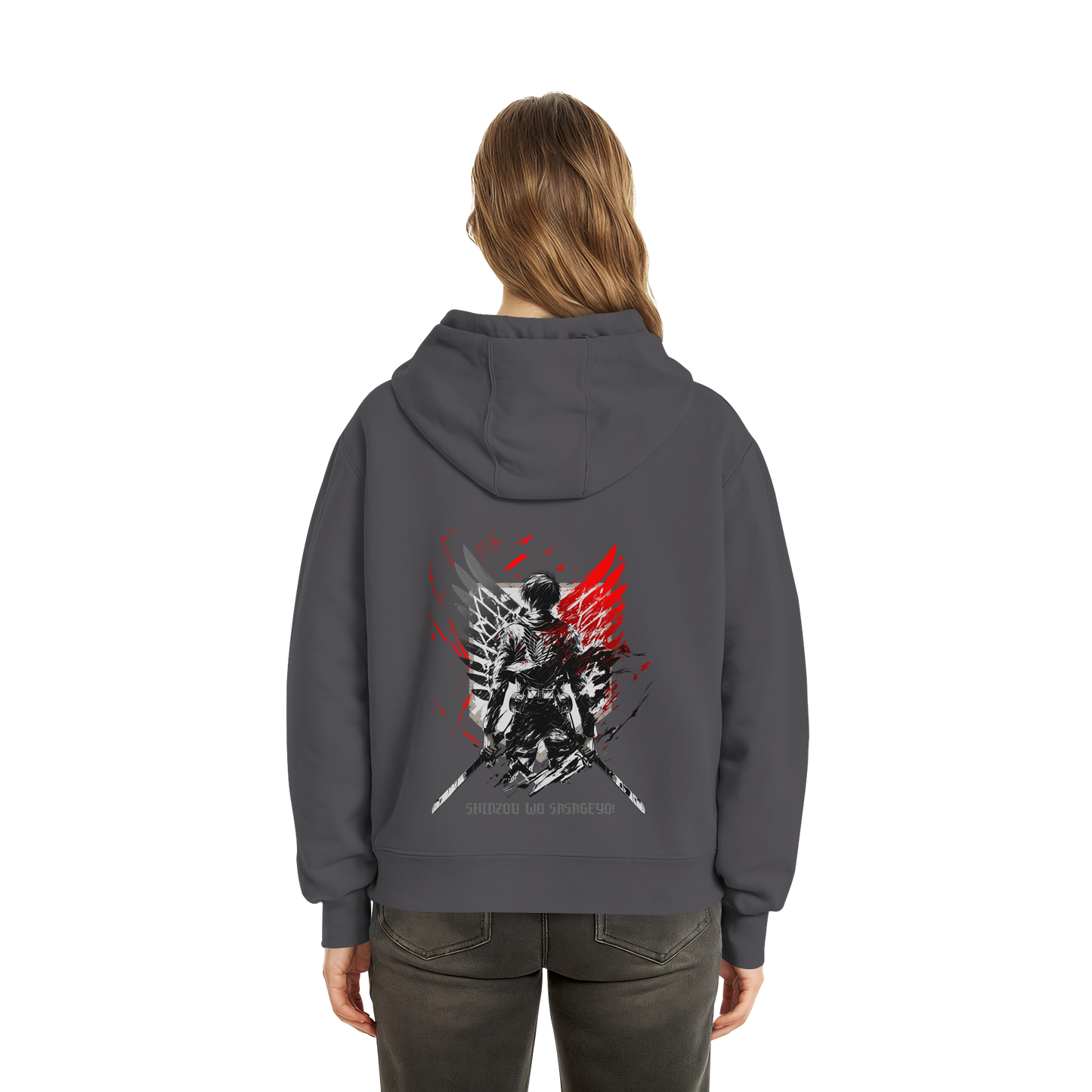 "Wings of Resolve" Back Fluffy Boxcut Zipper