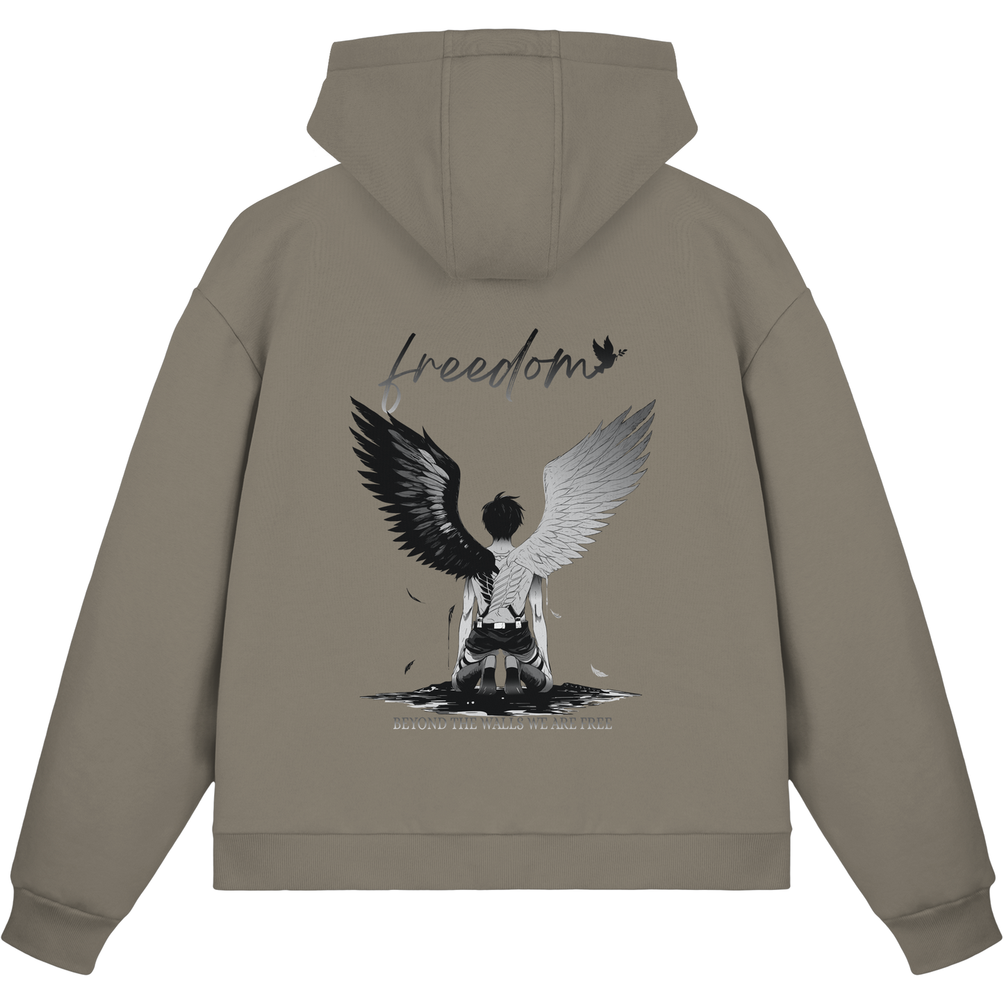 "Freedom" Back Fluffy Boxcut Zipper