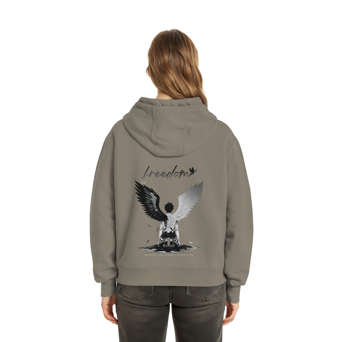 "Freedom" Back Fluffy Boxcut Zipper