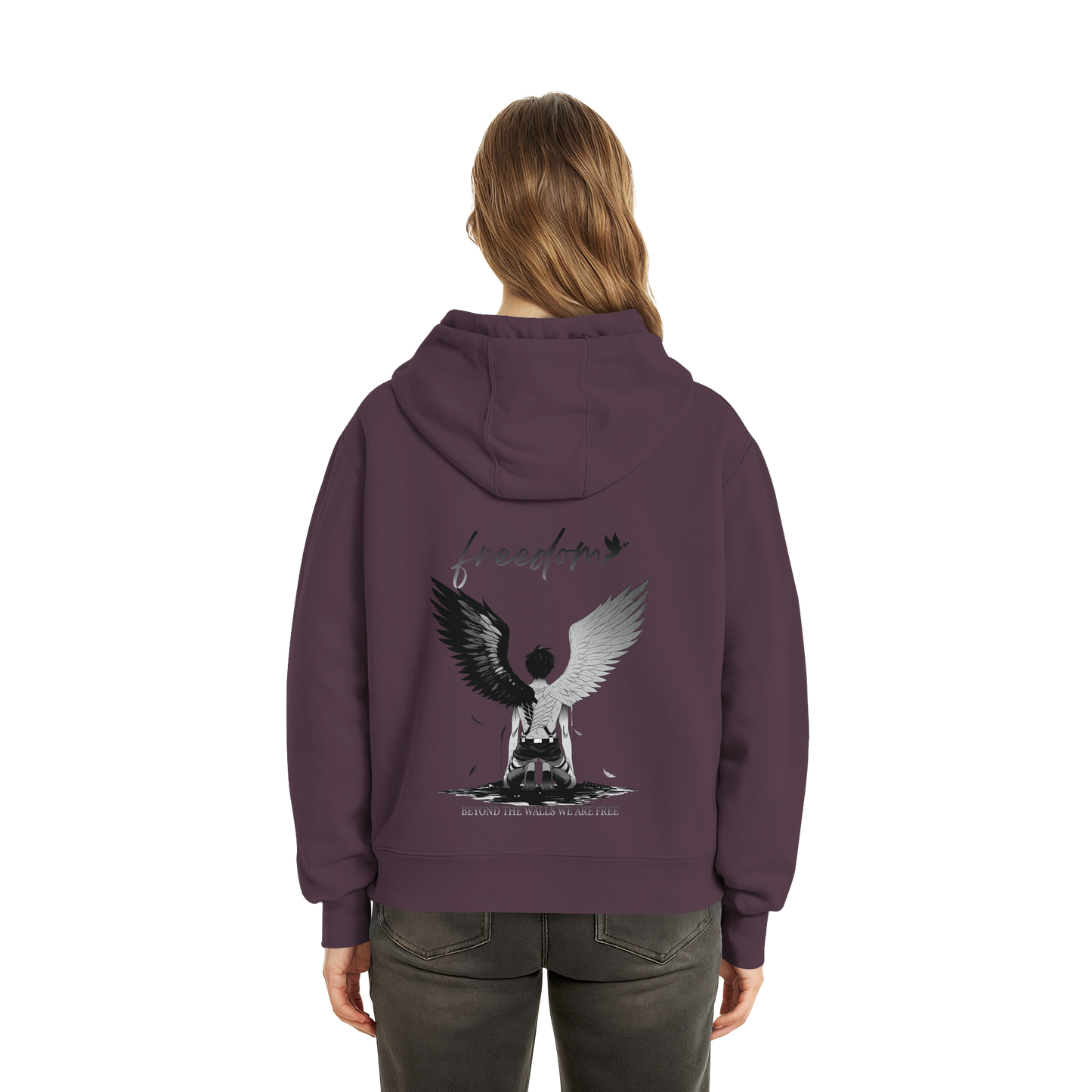 "Freedom" Back Fluffy Boxcut Zipper