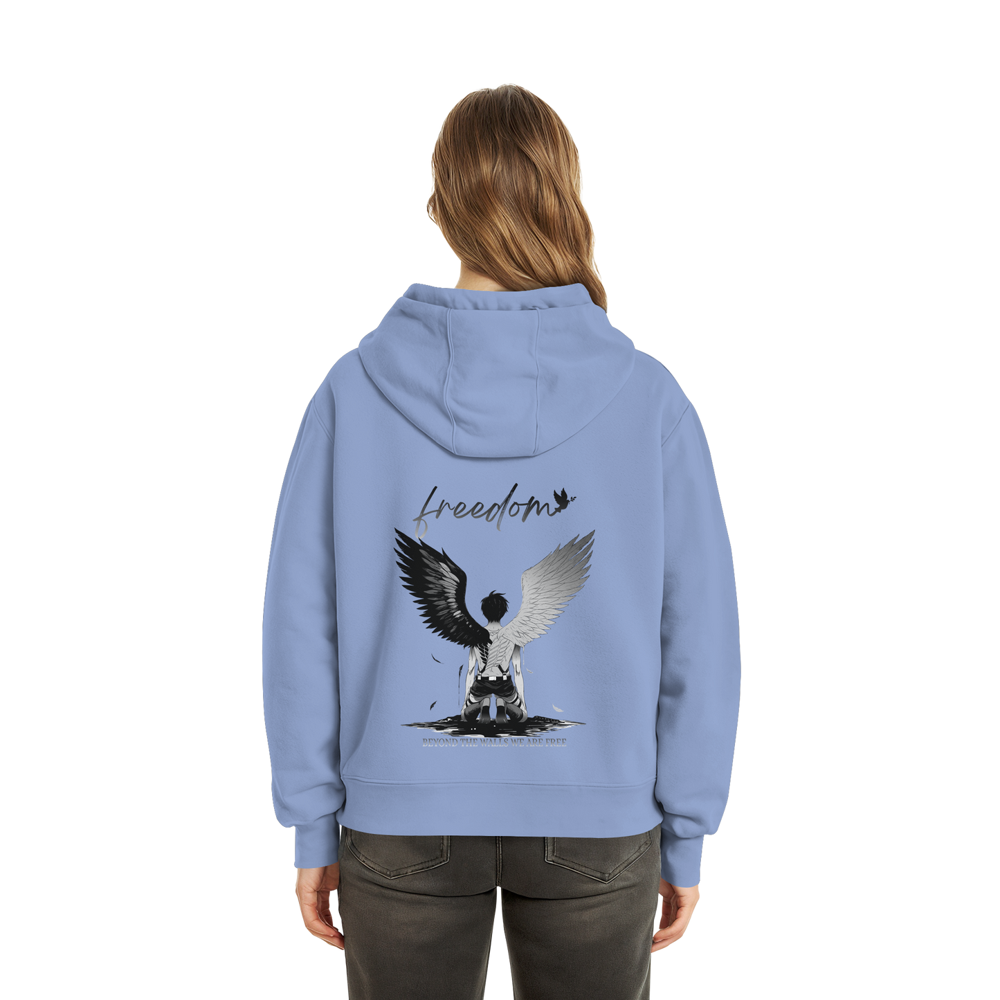 "Freedom" Back Fluffy Boxcut Zipper