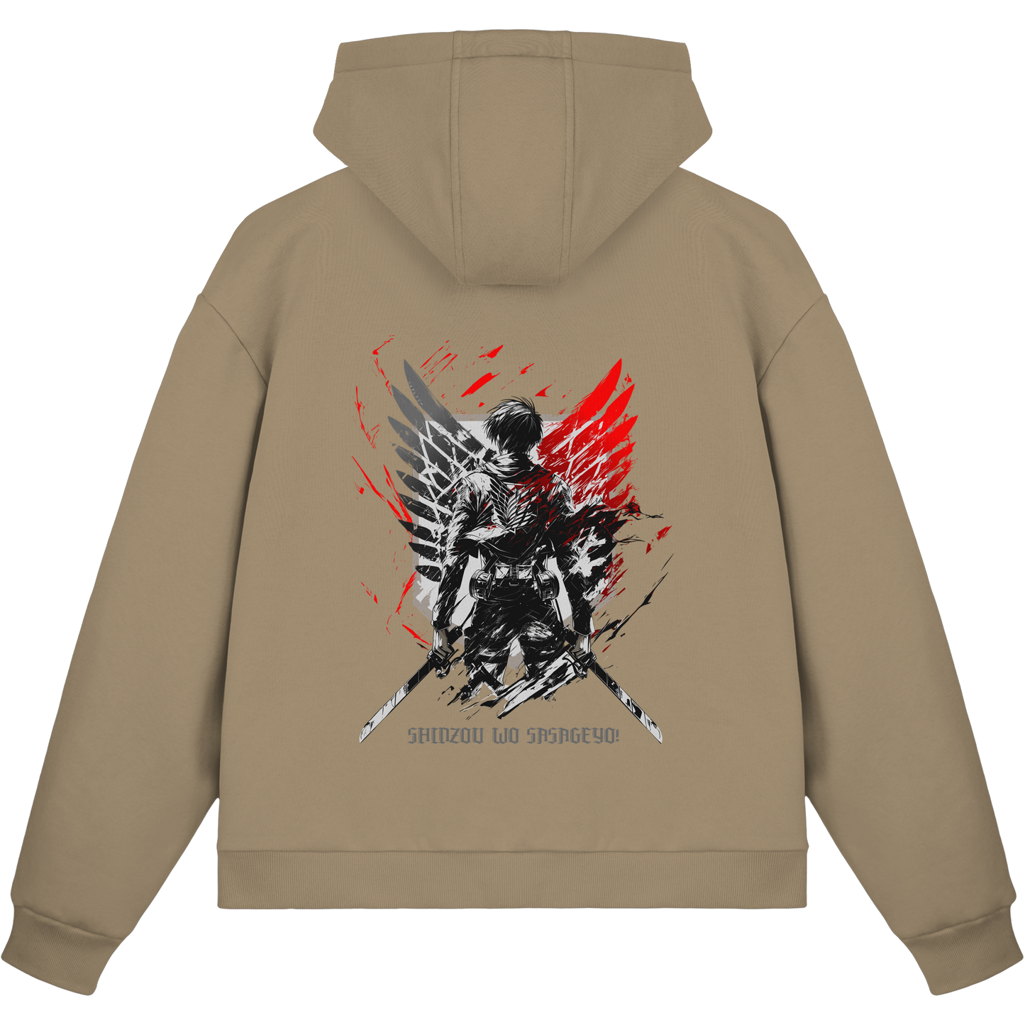 "Wings of Resolve" Back Fluffy Boxcut Zipper