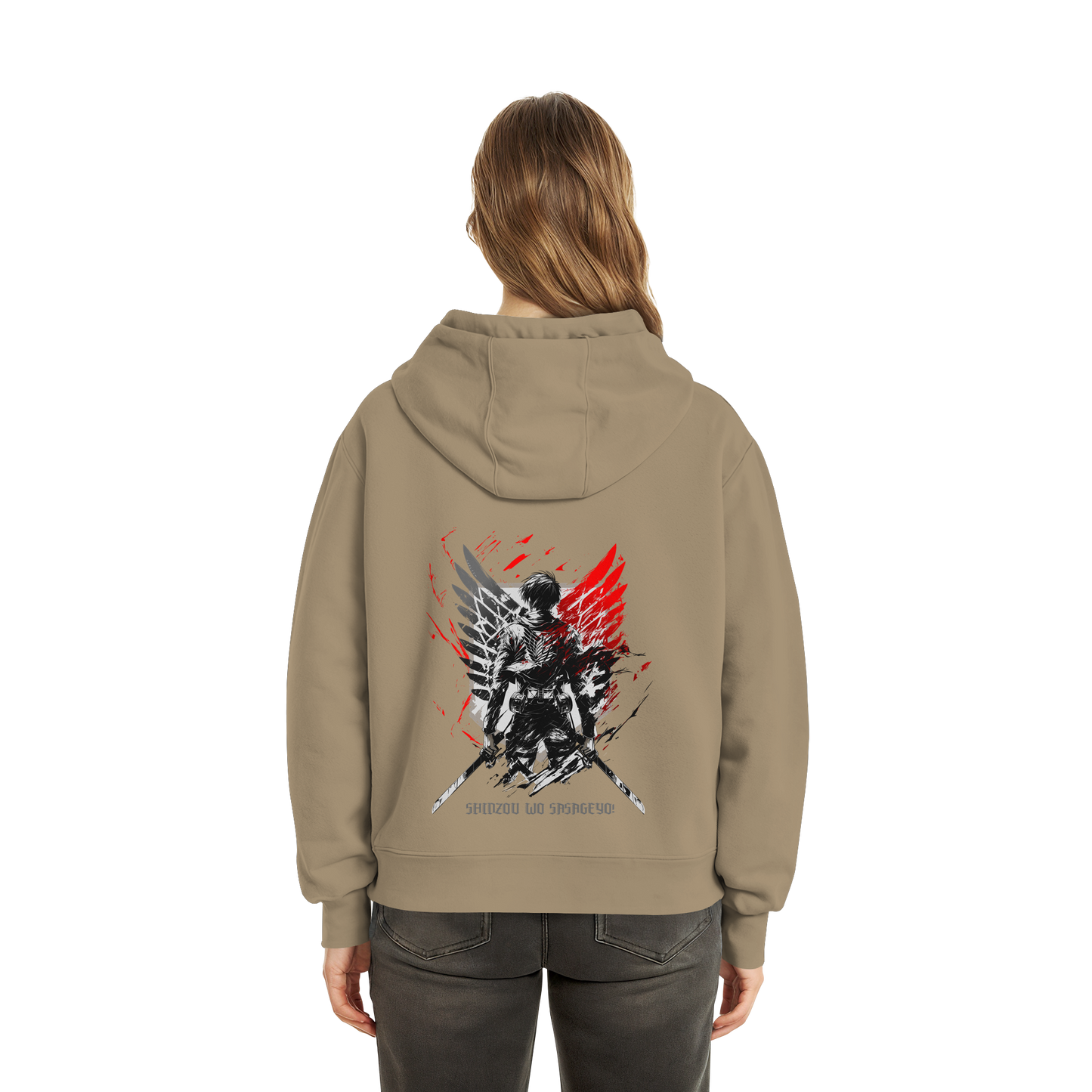 "Wings of Resolve" Back Fluffy Boxcut Zipper