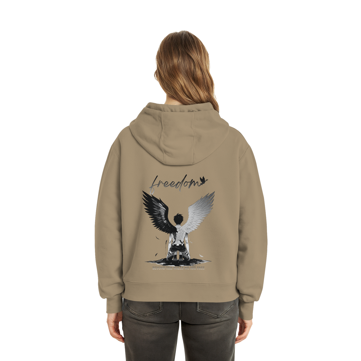 "Freedom" Back Fluffy Boxcut Zipper