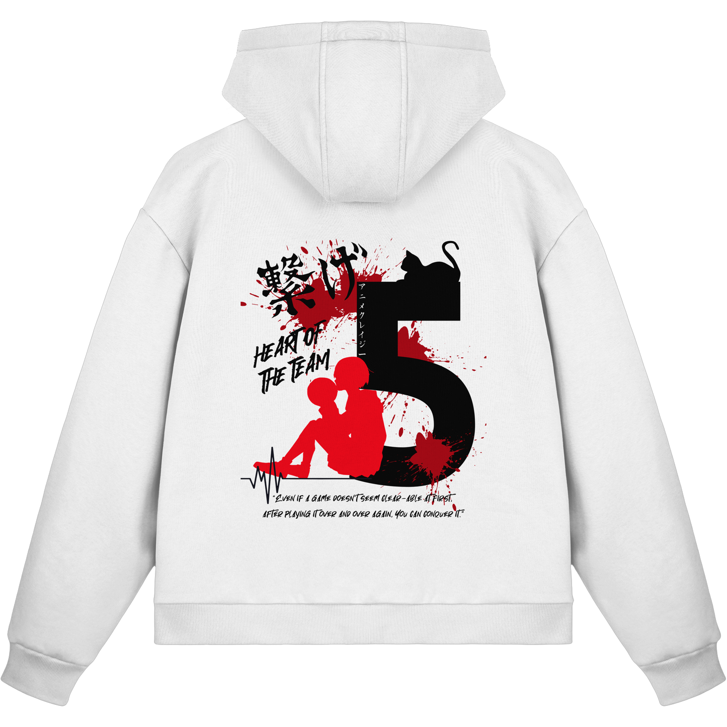 "Heart Of The Team" White Fluffy Boxcut Zipper