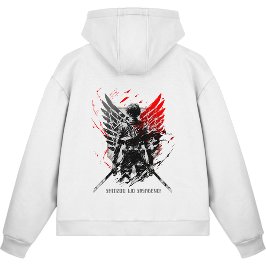 "Wings of Resolve" Back Fluffy Boxcut Zipper