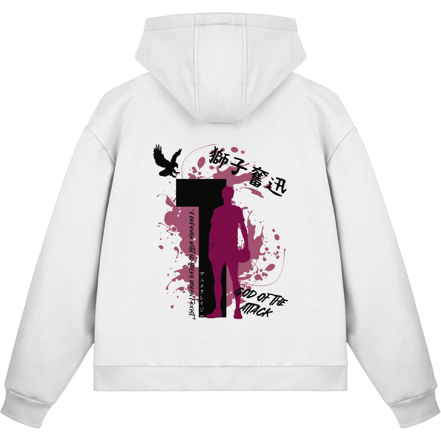 "God Of The Attack" White Fluffy Boxcut Zipper