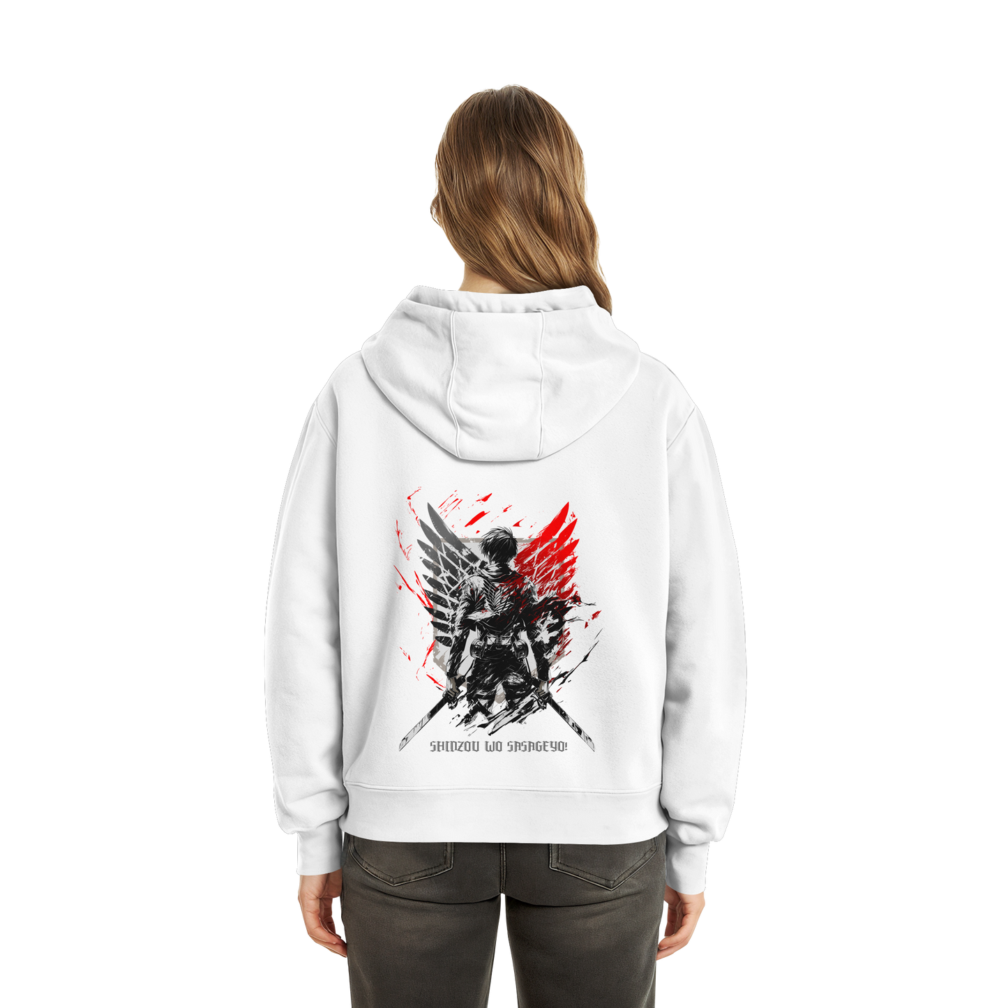 "Wings of Resolve" Back Fluffy Boxcut Zipper
