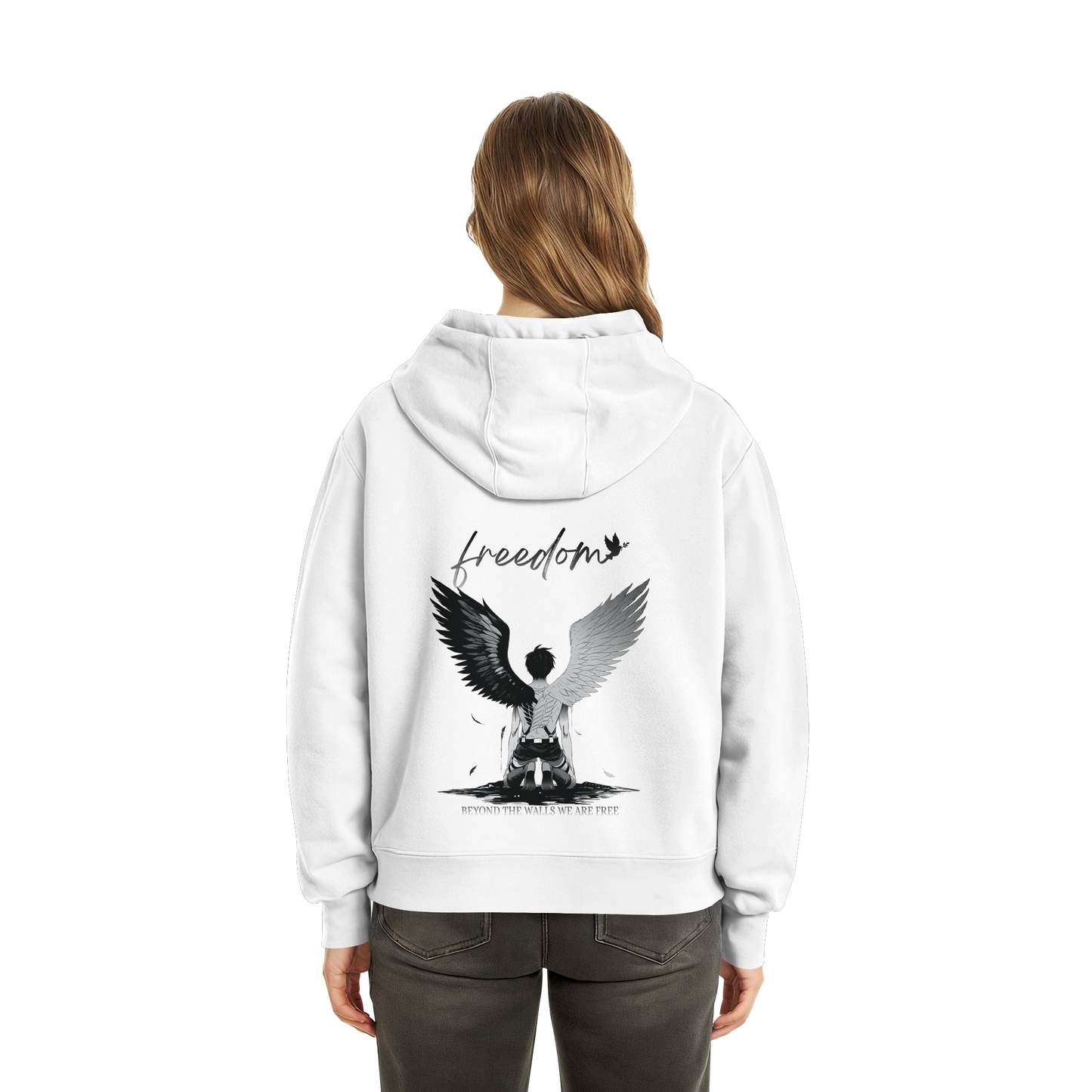 "Freedom" Back Fluffy Boxcut Zipper