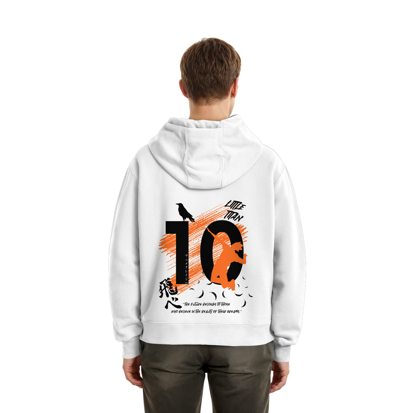 "Little Titan" White Fluffy Boxcut Zipper