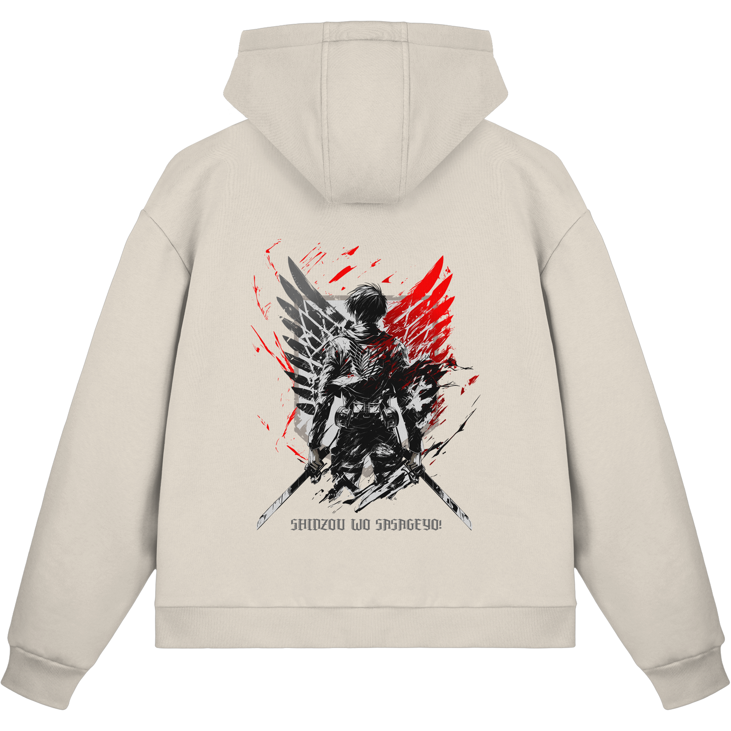 "Wings of Resolve" Back Fluffy Boxcut Zipper