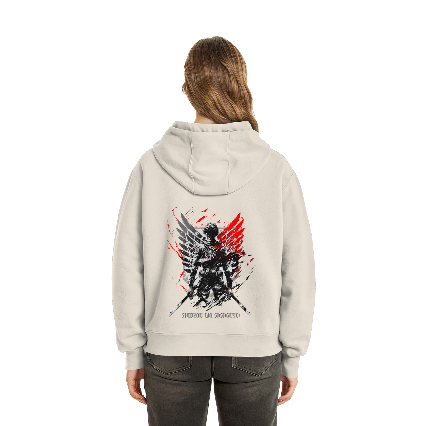 "Wings of Resolve" Back Fluffy Boxcut Zipper