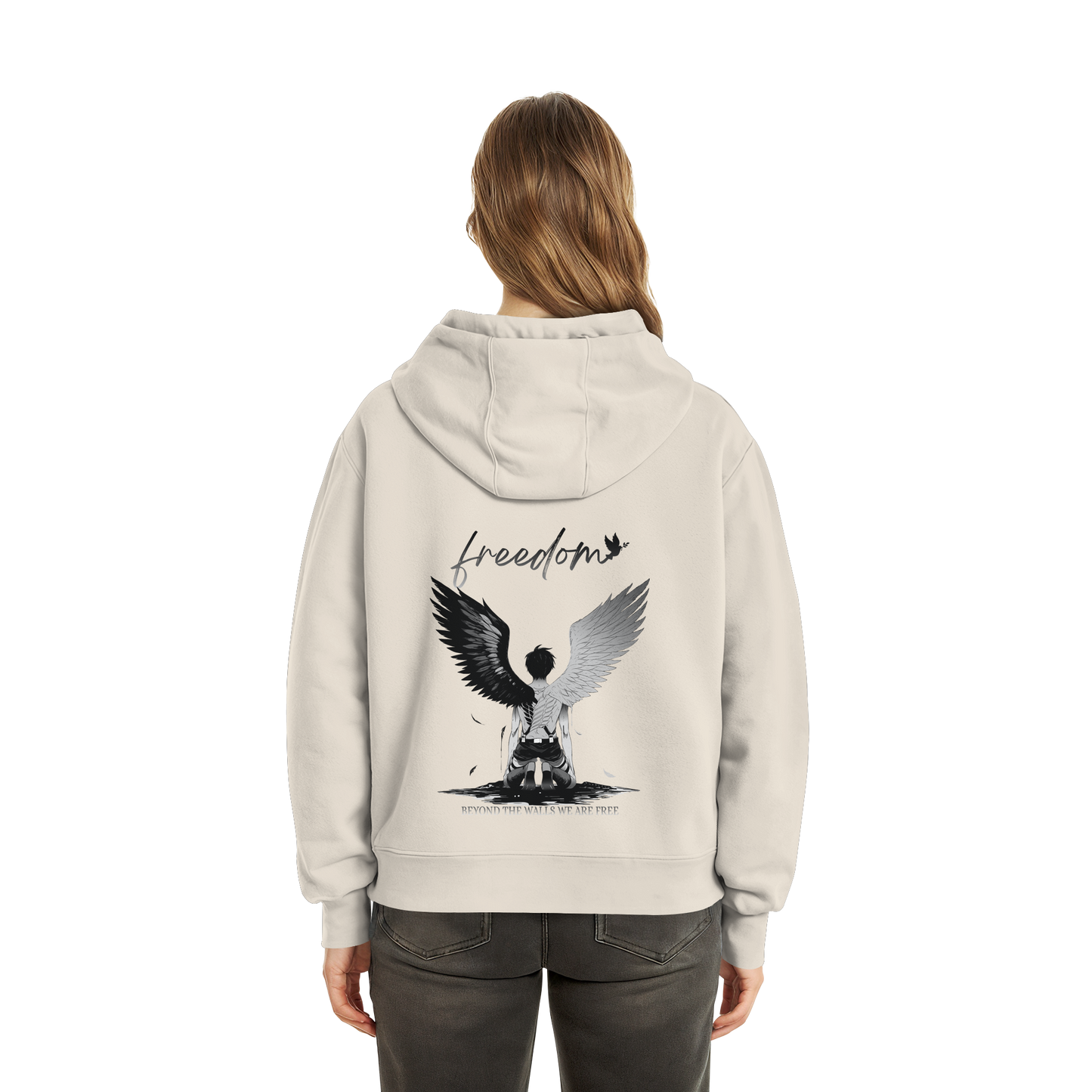 "Freedom" Back Fluffy Boxcut Zipper