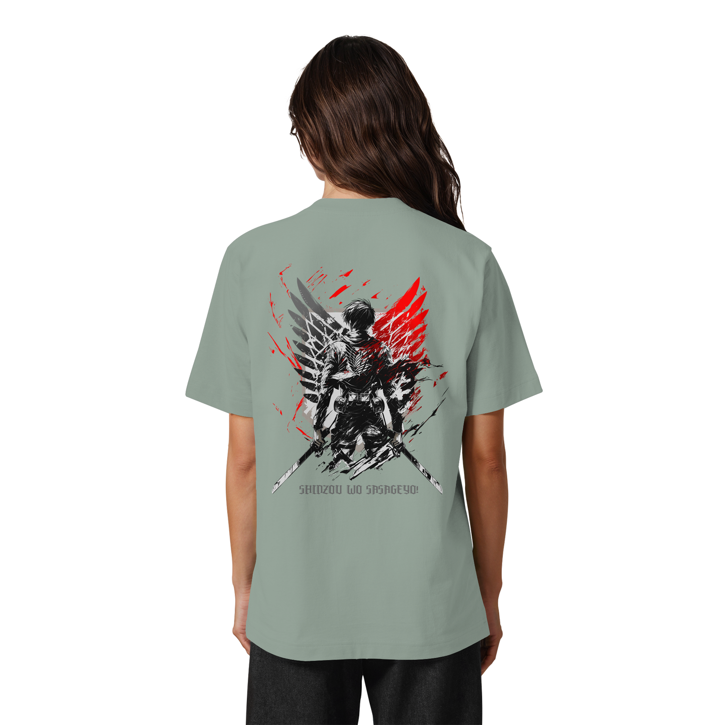 "Wings of Resolve" Back Heavy Oversized Organic Shirt