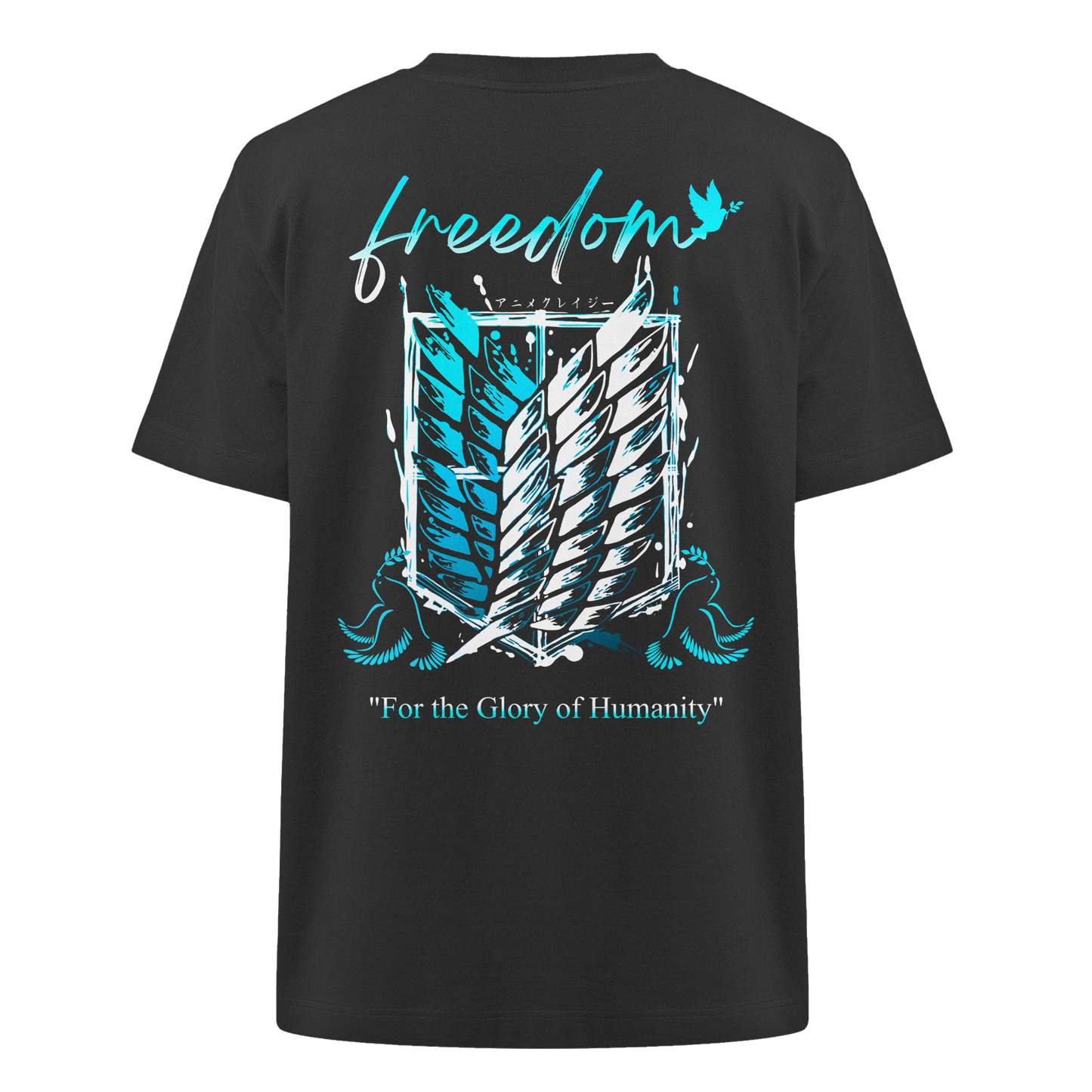 "Blue Rebellion - Wings Of Hope" Back Heavy Oversized Organic Shirt
