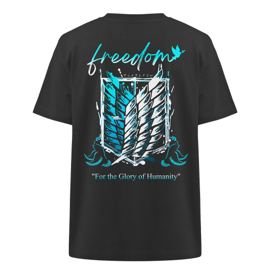 "Blue Rebellion - Wings Of Hope" Back Heavy Oversized Organic Shirt