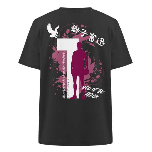 "God Of The Attack" Back Organic Heavy Oversized Shirt