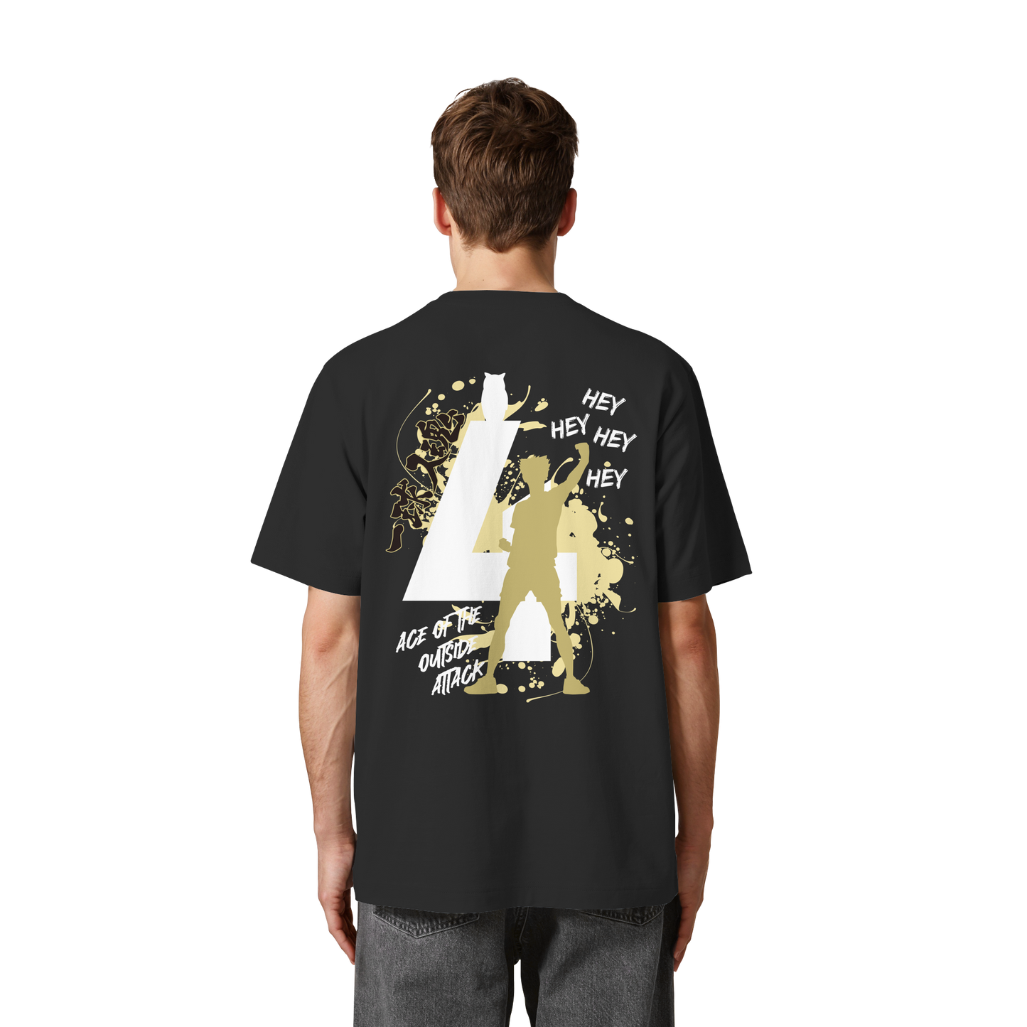 "Ace Of The Outside Attack" Back Organic Heavy Oversized Shirt