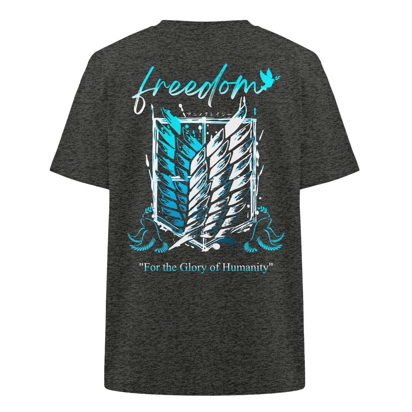"Blue Rebellion - Wings Of Hope" Back Heavy Oversized Organic Shirt