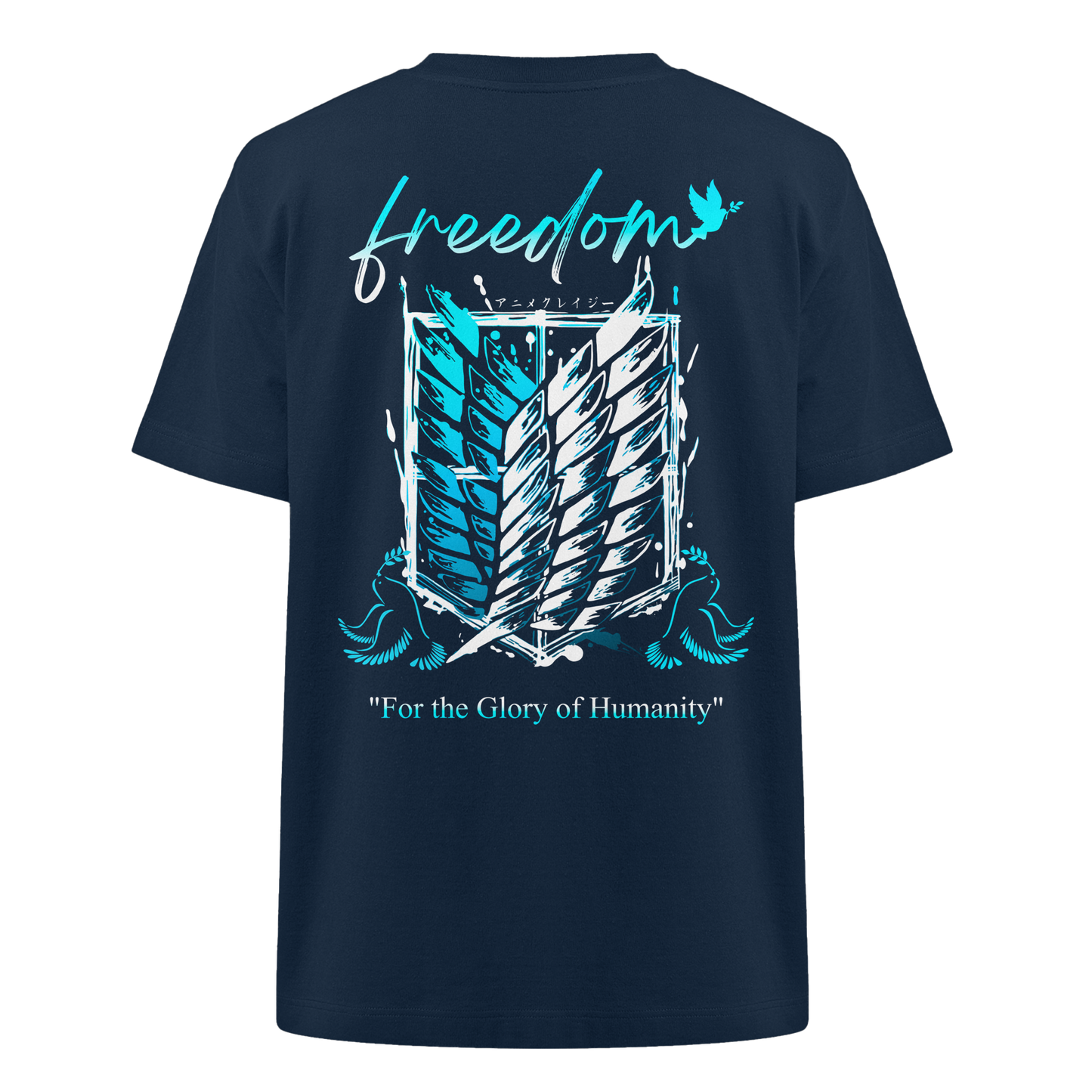 "Blue Rebellion - Wings Of Hope" Back Heavy Oversized Organic Shirt