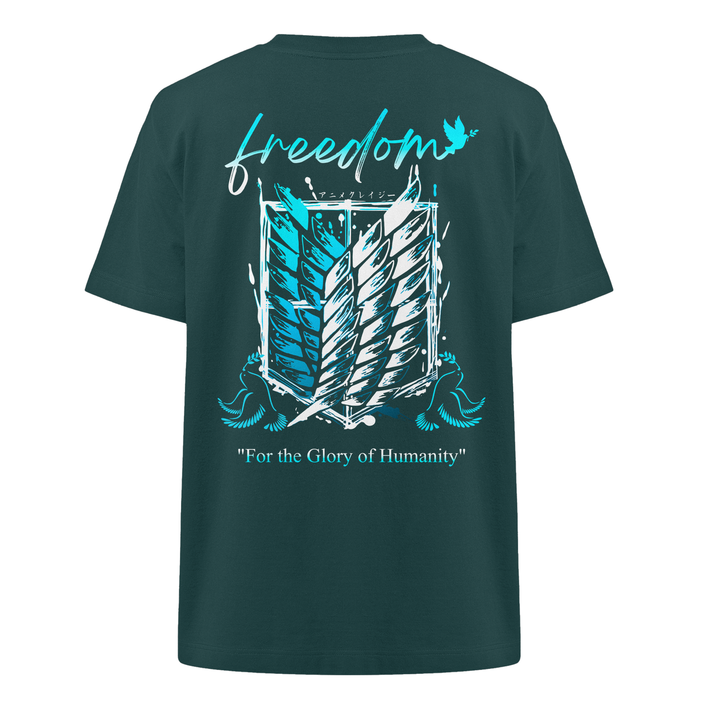 "Blue Rebellion - Wings Of Hope" Back Heavy Oversized Organic Shirt