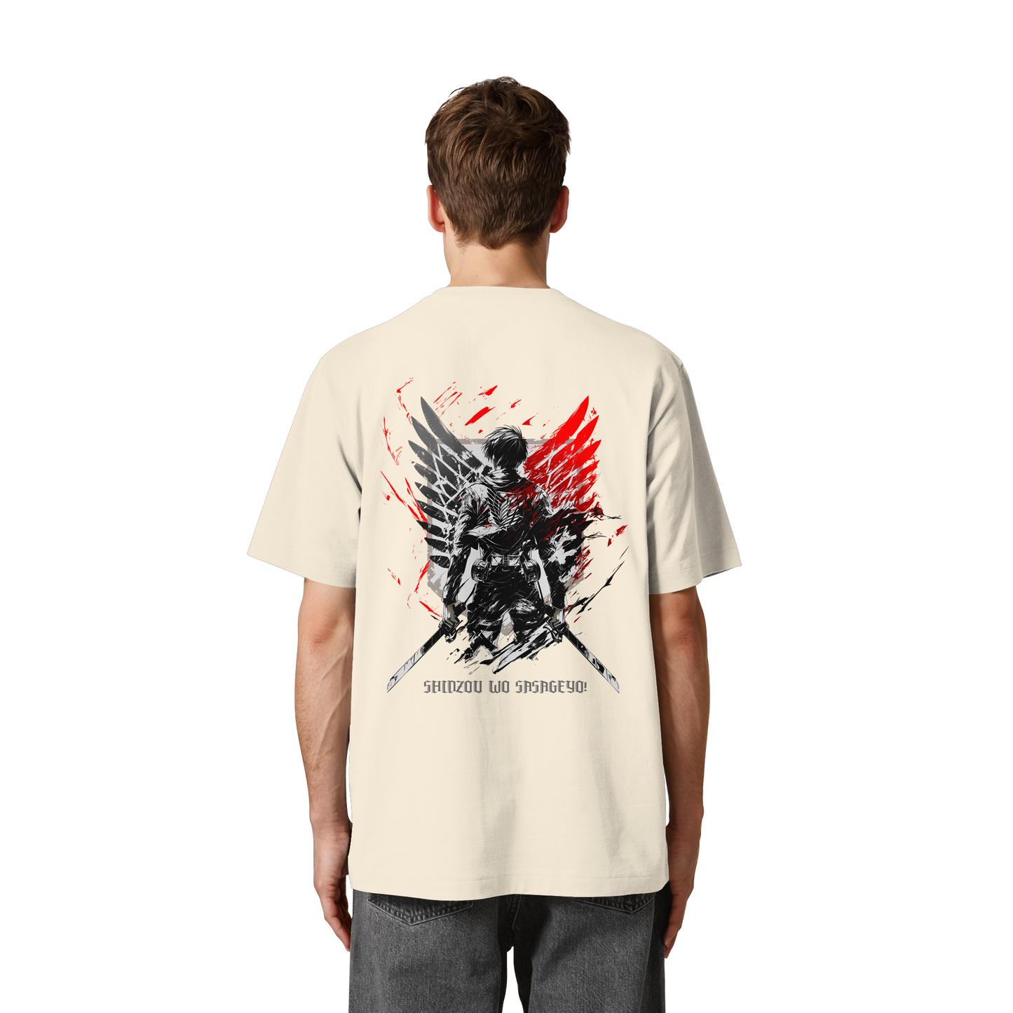 "Wings of Resolve" Back Heavy Oversized Organic Shirt