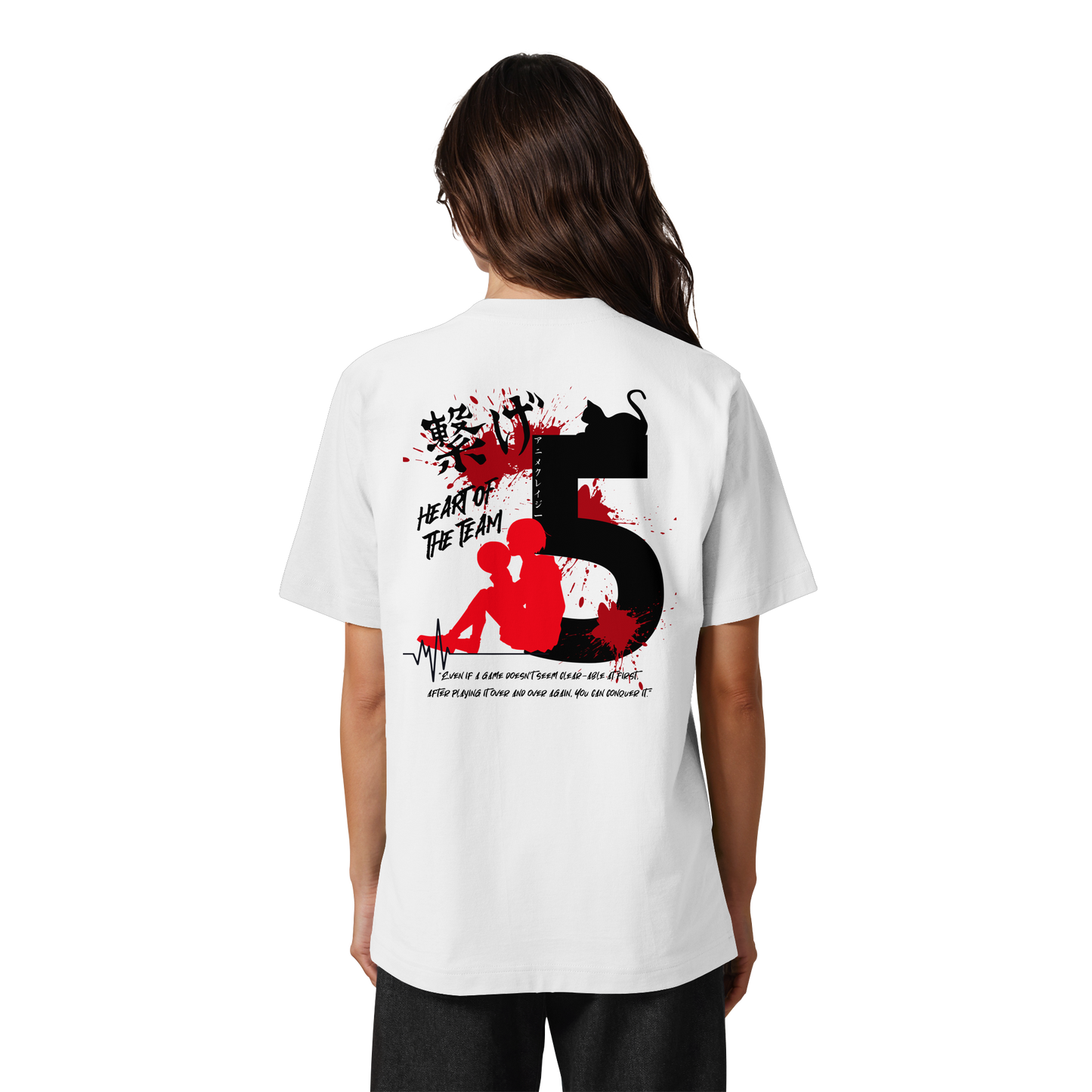 "Heart Of The Team" Back Organic Heavy Oversized Shirt