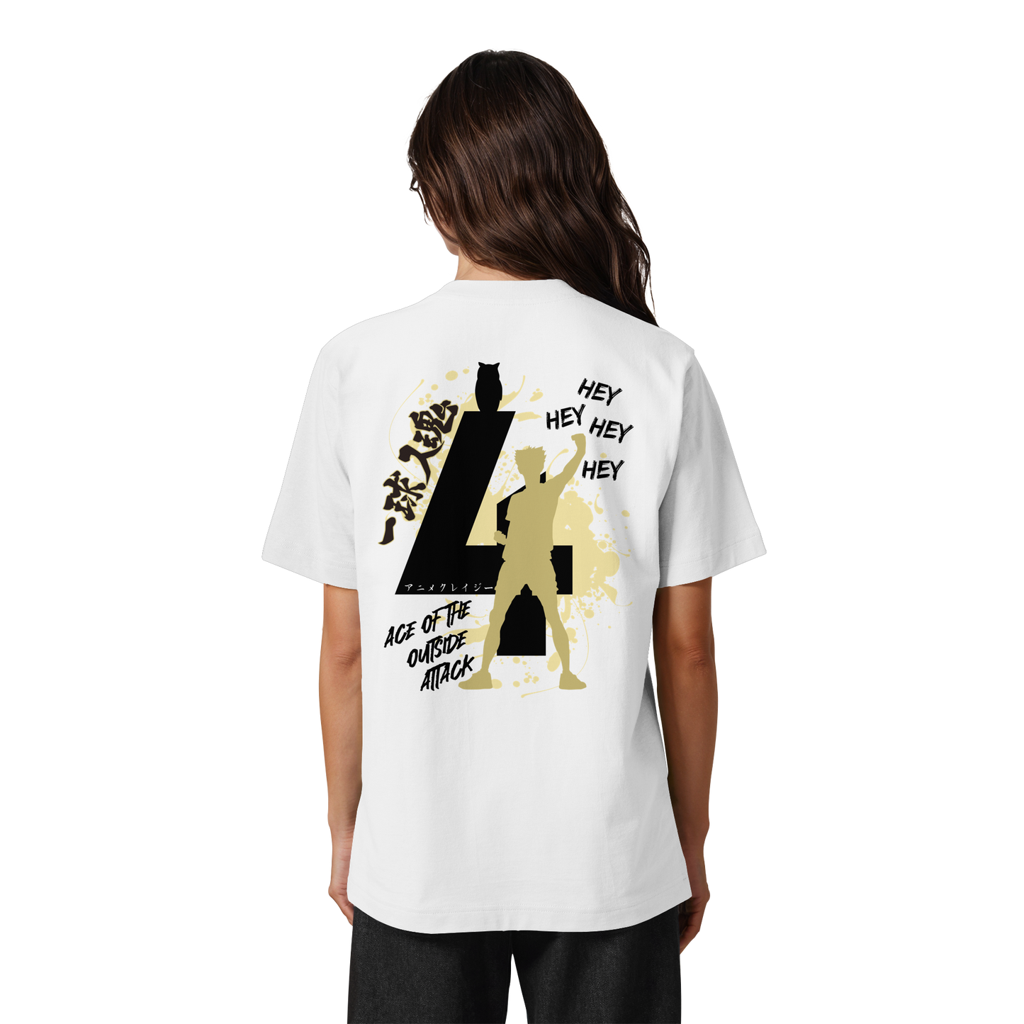 "Ace Of The Outside Attack" Back Organic Heavy Oversized Shirt