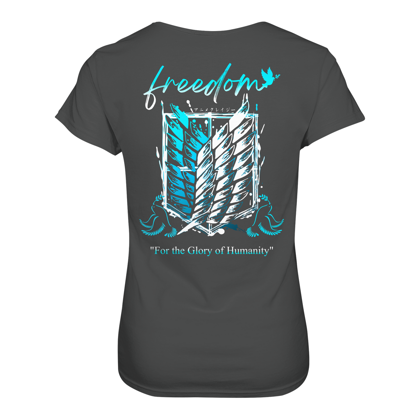 "Blue Rebellion - Wings Of Hope" Back Women Organic Shirt