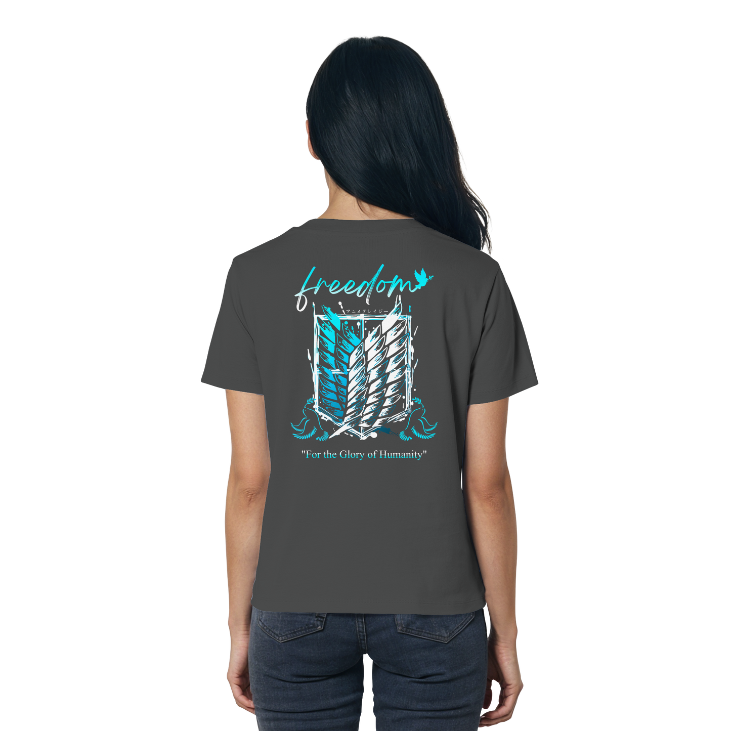 "Blue Rebellion - Wings Of Hope" Back Women Organic Shirt