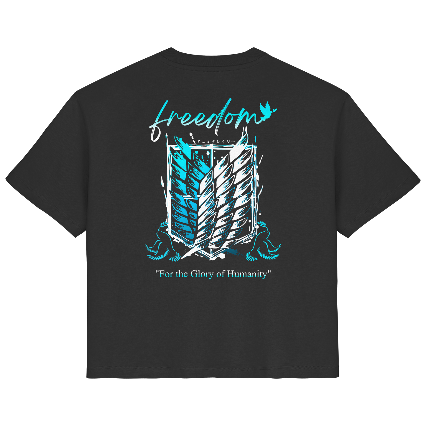 "Blue Rebellion - Wings Of Hope" Back Women Organic Shirt