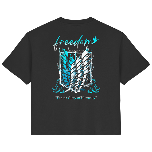 "Blue Rebellion - Wings Of Hope" Back Women Organic Shirt