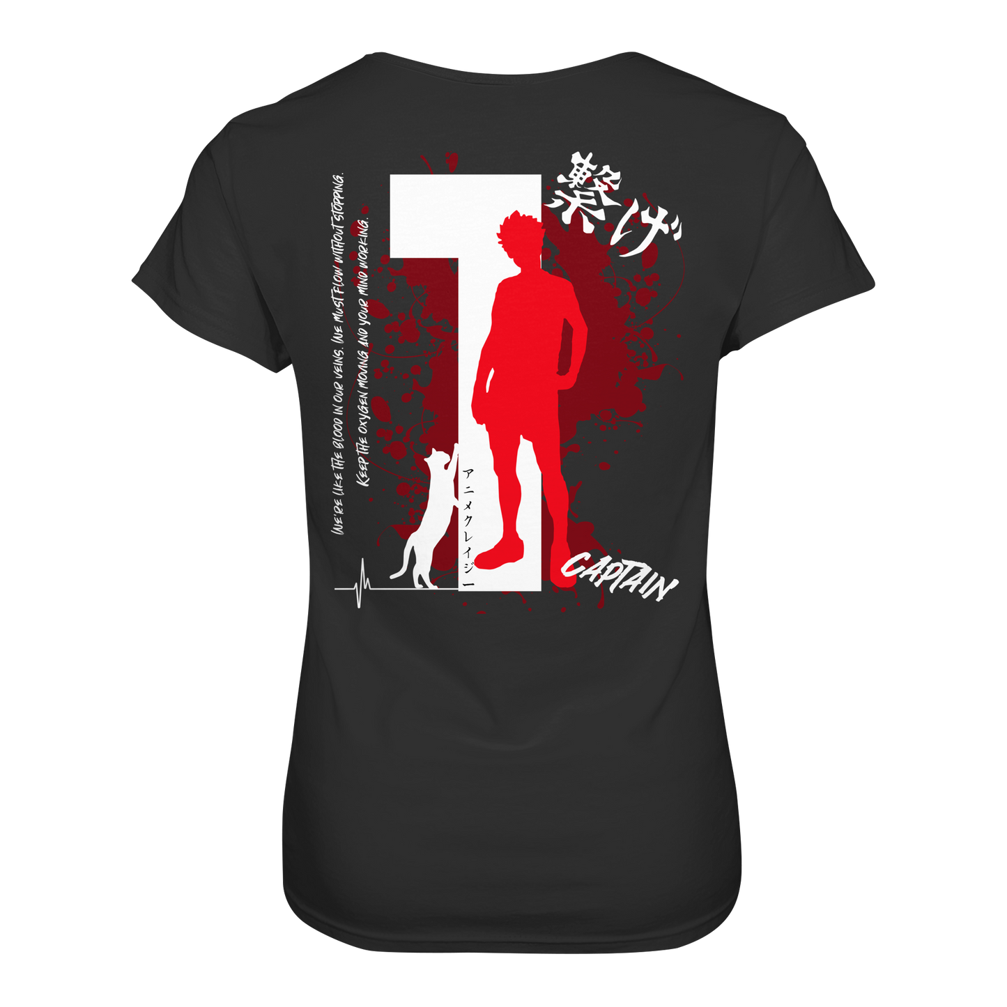 "Captain" Back Black Women Organic Shirt