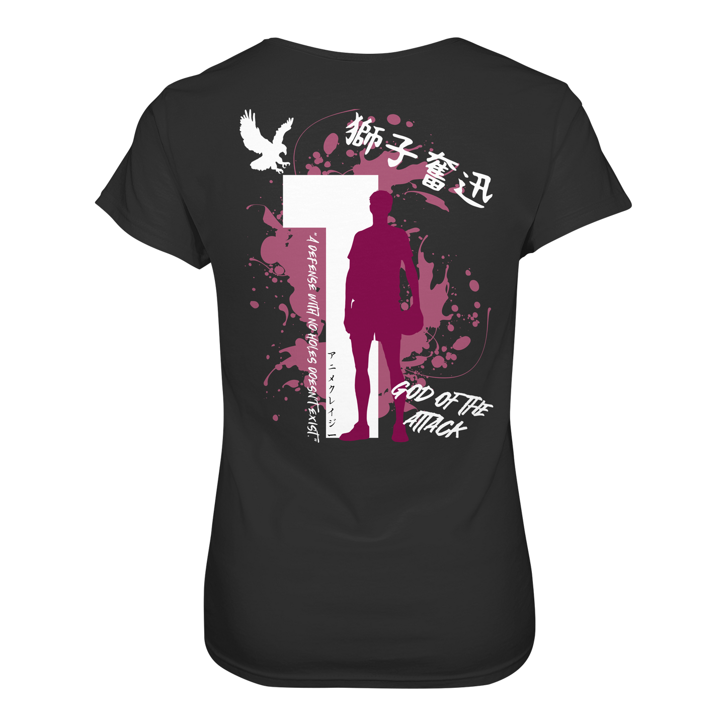 "God Of The Attack" Back Black Women Organic Shirt