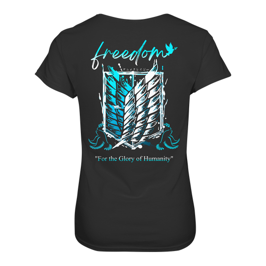 "Blue Rebellion - Wings Of Hope" Back Women Organic Shirt